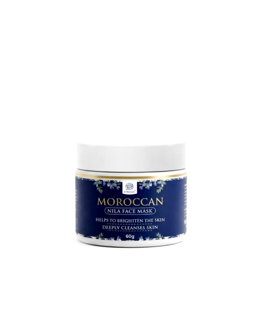 AL MASNOON Moroccan Nila Face Mask | 60g | Made with Pure Moroccan Nila Powder | Deep Cleansing Face Mask for Fresh, Smooth & Radiant-Looking Skin