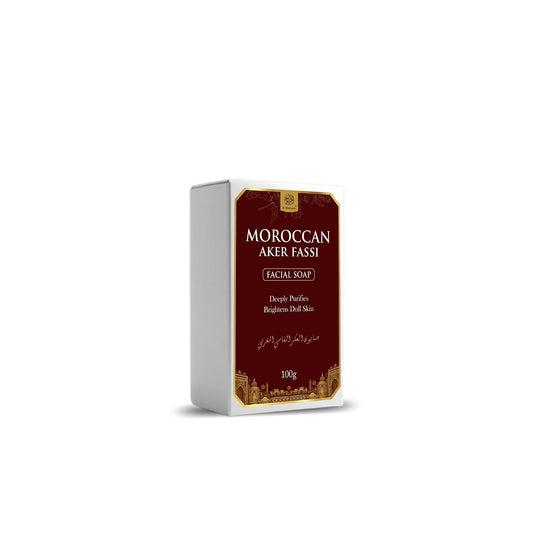 AL MASNOON Moroccan Aker Fassi Facial Soap | 100g | Traditional Moroccan Beauty Soap | Gentle Deep Cleansing Face & Body Bar