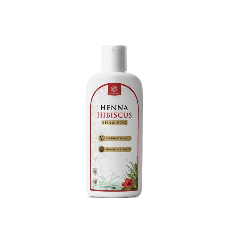 AL MASNOON Henna Hibiscus Shampoo | 500ml | Herbal Hair Cleanser with Henna & Hibiscus | Sulphate Free & Paraben Free | Gentle Daily Hair Care for Men & Women