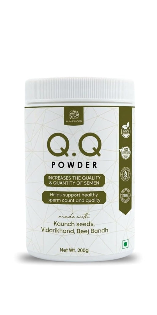 AL MASNOON Q.Q Powder | 200g | Herbal Wellness Blend with Kaunch Seeds, Vidarikhand & Beej Bandh | Traditional Ayurvedic Formula for Men's Daily Wellness
