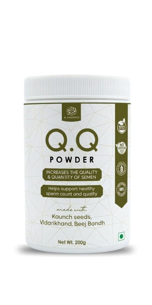 AL MASNOON Q.Q Powder | 200g | Herbal Wellness Blend with Kaunch Seeds, Vidarikhand & Beej Bandh | Traditional Ayurvedic Formula for Men's Daily Wellness
