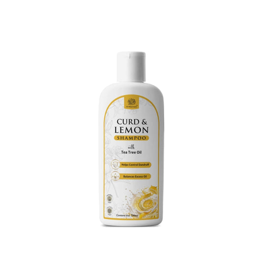 AL MASNOON Curd & Lemon Shampoo with Tea Tree Oil | 500ml | Sulphate Free & Paraben Free | Refreshing Hair Cleanser for Oily Scalp & Healthy-Looking Hair