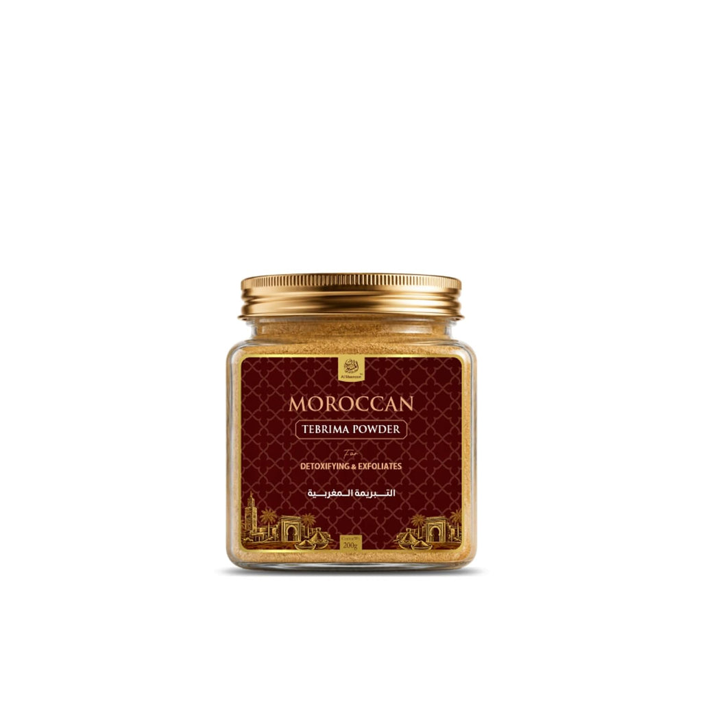 AL MASNOON Moroccan Tebrima Powder for Face & Body | 200g | Traditional Moroccan Exfoliating Powder | Deep Cleansing & Skin Smoothing Care