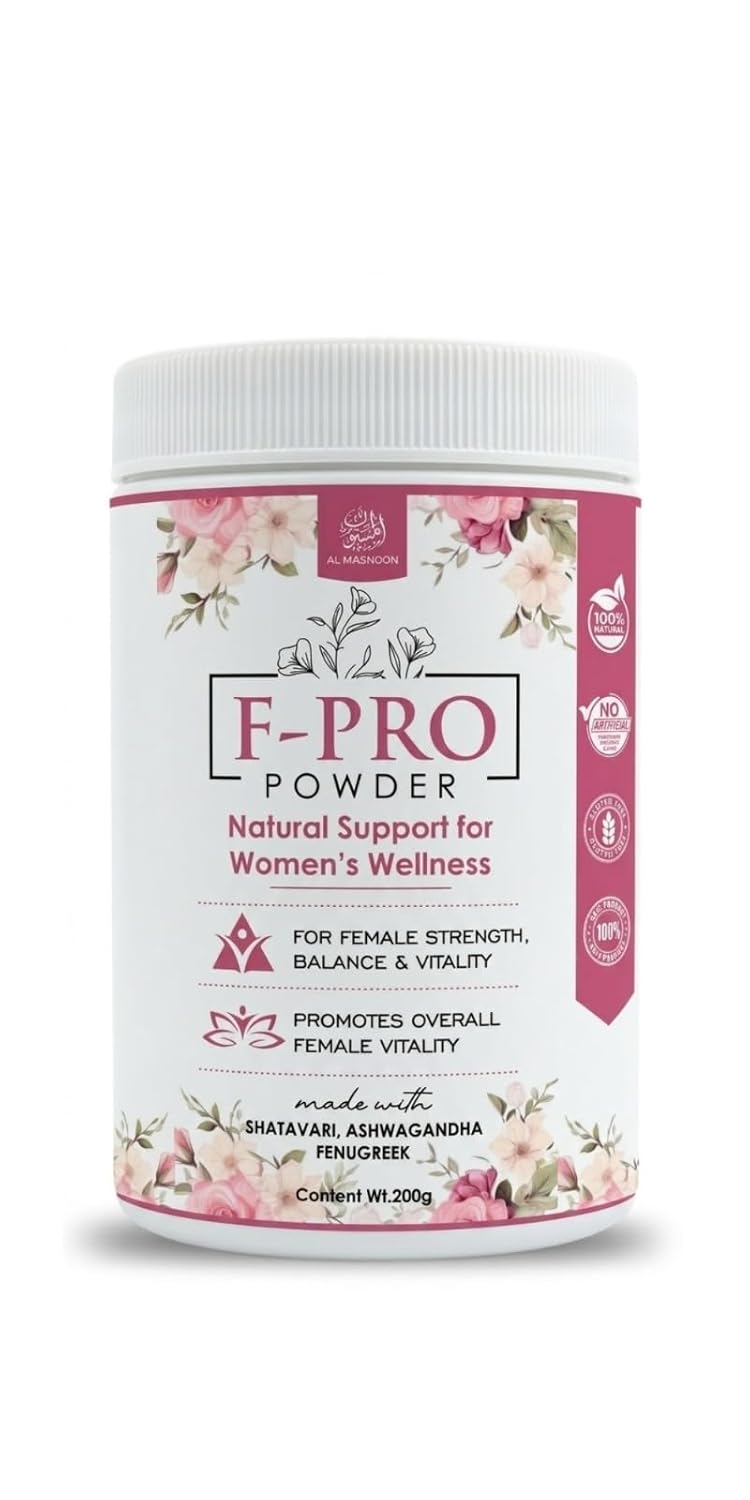 AL MASNOON F-PRO Powder | 200g | Herbal Wellness Blend with Shatavari, Ashwagandha & Fenugreek | Traditional Ayurvedic Formula for Women's Daily Wellness