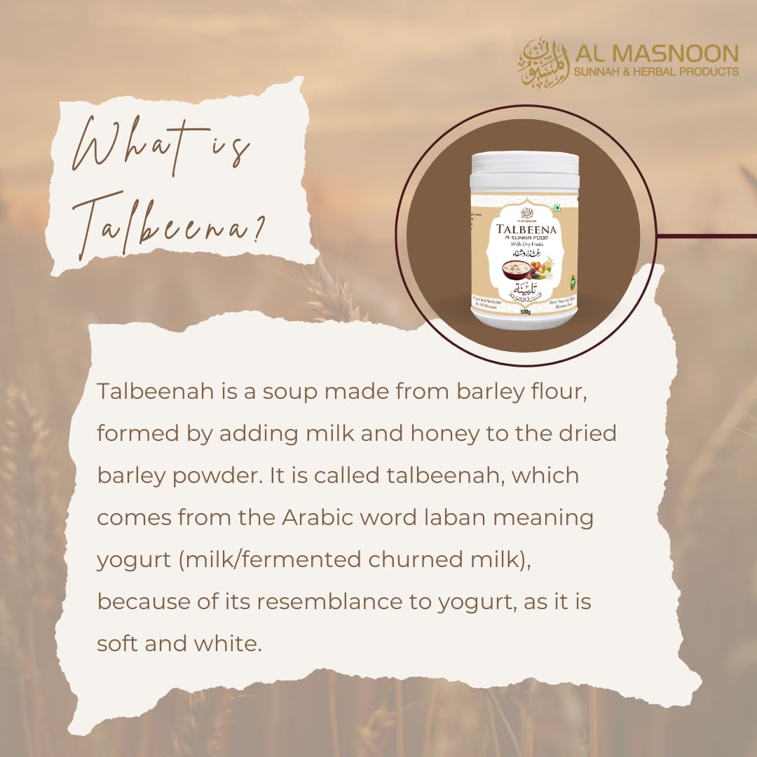 AL MASNOON Talbina with Dry Fruits 500g (pack of 1) / A Sunnah & Healthy Diet Porridge For All Age Group