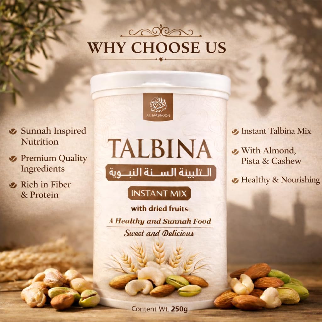AL MASNOON Talbina Instant Mix with Dried Fruits | 250g | 100% Natural | Delicious Sunnah Food | Nutritious Barley-Based Instant Mix | Pack of 1