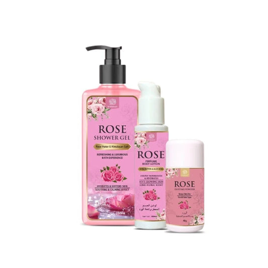 Rose shower gel and body lotion combo